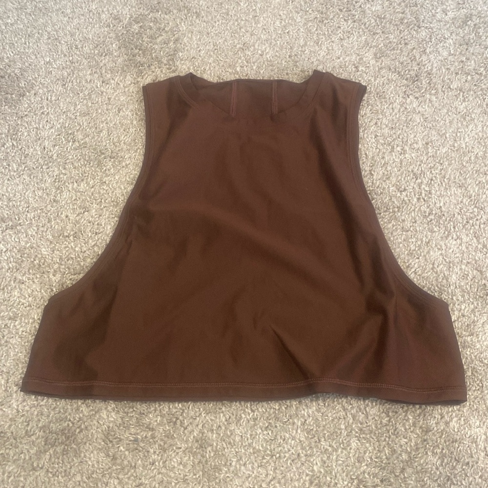 Lululemon brown cropped tank top size 4